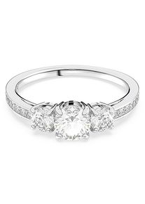 Swarovski Damen Fingerring "Stilla Round Attract", 58, Metall, silber, Metall, Fingerringe, mit Swarovski Kristall