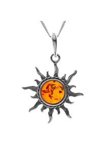 OSTSEE-SCHMUCK Damen Kette mit Anhänger "OSTSEE-SCHMUCK Kette mit Anhänger Sonne 26 mm", 42cm, Silber 925 (Sterlingsilber), L: 42cm, silber, Silber