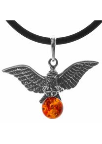 OSTSEE-SCHMUCK Damen Halsreif "OSTSEE-SCHMUCK Kette mit Anhänger Adler - Kautschukreif", 45cm, Silber 925 (Sterlingsilber), L: 45cm, silber, Silber