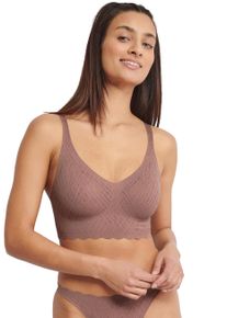 Sloggi Damen Bustier "ZERO Feel Bliss Bralette", Gr. S, braun, Spitze, Obermaterial: 76% Polyamid, 24% Elasthan, modisch, BHs, Nahtlos, V-Ausschnitt,