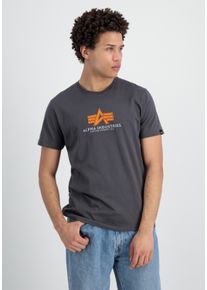 Herren T-Shirt "Alpha Industries Men - T-Shirts Basic T-Shirt BL Rubber", grau, Gr. XL, Alpha Industries, Obermaterial: 90% Baumwolle, 10% Polyester,