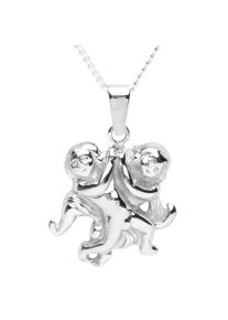 OSTSEE-SCHMUCK Damen Kette mit Anhänger "OSTSEE-SCHMUCK Kette mit Anhänger Tierkreiszeichen Zwillinge", 42cm, Silber 925 (Sterlingsilber), L: 42cm,