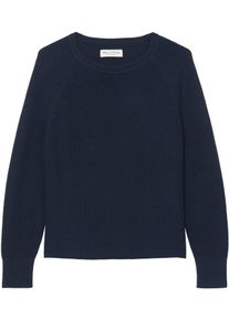 Marc O'Polo MARC O'POLO Damen Rundhalspullover, blau, casual, Gr. XL, unifarben, Strick, Obermaterial: 97% Baumwolle, 3% Elasthan, Pullover, im festem