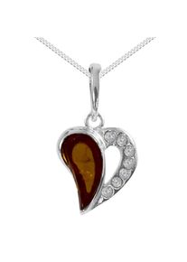 OSTSEE-SCHMUCK Damen Kette mit Anhänger "OSTSEE-SCHMUCK Kette mit Anhänger Herz Kette mit Anhänger Herz", 40cm, Silber 925 (Sterlingsilber), L: 40cm,