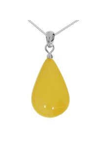 OSTSEE-SCHMUCK Damen Kette mit Anhänger "OSTSEE-SCHMUCK Kette mit Anhänger Tropfen flach, ca. 22 mm lang", 42cm, Silber 925 (Sterlingsilber), L: