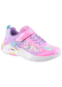 Skechers Kinder Sneaker "UNICORN DREAMS", Gr. 32, bunt, Textil, Lederimitat, kontrastfarbene Details, animal-print, casual, Schuhe, Klettschuh mit