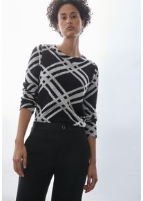 Street One Damen Strickpullover "mit Karomuster", schwarz, casual, Gr. 34, kariert, Strick, Obermaterial: 46% Polyester, 41% Polyamid, 13% Viskose,