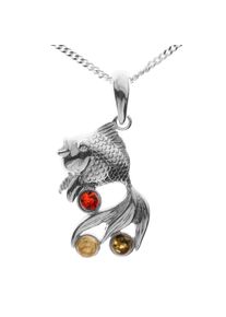 OSTSEE-SCHMUCK Damen Kette mit Anhänger "OSTSEE-SCHMUCK Kette mit Anhänger Fisch Kette mit Anhänger Fisch", 42cm, Silber 925 (Sterlingsilber), L: