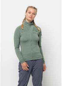 Jack Wolfskin Damen Fleecejacke "PRELIGHT FZ W", grün, Gr. M, 1. OBERSTOFF 95% POLYESTER, 5% ELASTHAN 2. OBERSTOFF 84% POLYAMID, 16% ELASTHAN, Jacken