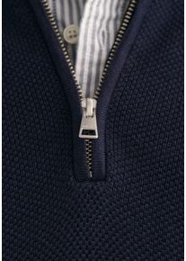 Gant Herren Troyer "COTTON PIQUE HALF ZIP", blau, casual, Gr. XL, unifarben, Strick, Obermaterial: 100% Baumwolle, Pullover, mit Piqué-Struktur