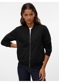 Véro Moda VERO MODA Damen Bomberjacke "VMKIMIKO LS SHORT JERSEY BOMBER NOOS", schwarz, modisch, Gr. S, unifarben, Jersey, Obermaterial: 88% Polyester, 12%