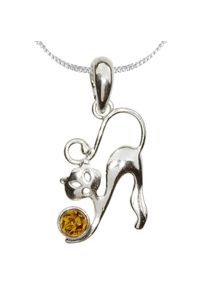 OSTSEE-SCHMUCK Damen Kette mit Anhänger "OSTSEE-SCHMUCK Kette mit Anhänger Katze Kette mit Anhänger Katze", 42cm, Silber 925 (Sterlingsilber), L: