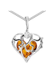 OSTSEE-SCHMUCK Damen Kette mit Anhänger "OSTSEE-SCHMUCK Kette mit Anhänger Herz im Herz", 45cm, Silber 925 (Sterlingsilber), L: 42cm, silber, Silber