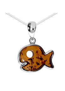 OSTSEE-SCHMUCK Damen Kette mit Anhänger "OSTSEE-SCHMUCK Kette mit Anhänger Fisch Kette mit Anhänger Fisch", 42cm, Silber 925 (Sterlingsilber), L: