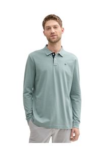Tom Tailor Herren Langarm-Poloshirt, grau, casual, Gr. XXXL, unifarben, Jersey, Obermaterial: 100% Baumwolle, Shirts, mit Logo-Stickerei