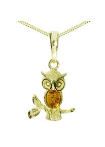 OSTSEE-SCHMUCK Damen Kette mit Anhänger "OSTSEE-SCHMUCK Kette mit Anhänger Eule Kette mit Anhänger Eule", 42cm, Silber 925 (Sterlingsilber), L: 42cm,