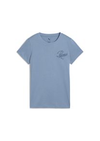 Puma Damen T-Shirt "ESS SCRIPT TEE", blau, sportlich, Gr. XL, bedruckt, Jersey, Obermaterial: 100% Baumwolle, Shirts