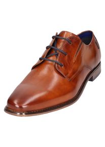 Bugatti Herren Schnürschuh, Gr. 44, braun, Leder, Basic, Schuhe, Business Schuh, Anzugschuh mit feinem Blockabsatz