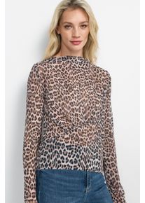 RICHROYAL Damen Langarmshirt, braun, casual, Gr. XS, Single Jersey, Obermaterial: 94% Polyester, 6% Elasthan, Shirts, Mit U-Boot-Ausschnitt