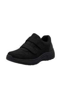 Rieker Herren Klettschuh, Gr. 43, schwarz, Nubukleder, unifarben, sportlich, Schuhe, Halbschuh, Sneaker, Freizeitschuh in bequemer Form