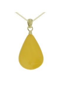 OSTSEE-SCHMUCK Damen Kette mit Anhänger "OSTSEE-SCHMUCK Kette mit Anhänger Tropfen ca. 26 mm lang", 42cm, Silber 925 (Sterlingsilber), L: 42cm, gold,