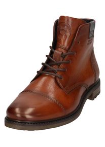 Bugatti Herren Schnürboots, Gr. 42, braun, Leder, Basic, Schuhe, Stiefel, Schnürstiefelette, Business-Boots mit Reißverschluss