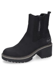 Damen Stiefelette, Dockers by Gerli, Gr. 37, schwarz, Nubuklederimitat, klassisch, Schuhe, Winterstiefel, Hiking Boots, Chelseaboots mit Warmfutter