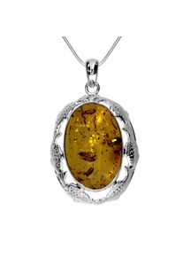 OSTSEE-SCHMUCK Damen Kette mit Anhänger "OSTSEE-SCHMUCK Kette mit Anhänger Fischland 41x25 mm", 45cm, Silber 925 (Sterlingsilber), L: 45cm, silber,