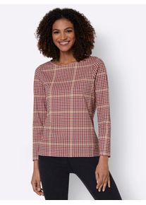Casual Looks Damen Langarmshirt "Shirt", rosa, Gr. 40, gemustert, Hahnentrittmuster, mehrfarbig, 100% Baumwolle, Shirts