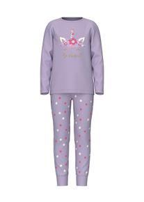 name it Kinder Schlafanzug "NKFNIGHTSET PASTEL LILAC MAGICAL NOOS", Gr. 146, lila, Jersey, Obermaterial: 95% Baumwolle, 5% Elasthan, bedruckt,