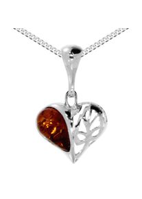 OSTSEE-SCHMUCK Damen Kette mit Anhänger "OSTSEE-SCHMUCK Kette mit Anhänger Herz 15 mm", 40cm, Silber 925 (Sterlingsilber), L: 40cm, silber, Silber