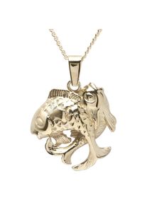 OSTSEE-SCHMUCK Damen Kette mit Anhänger "OSTSEE-SCHMUCK Kette mit Anhänger Tierkreiszeichen Fische", 42cm, Gelbgold 333, L: 42cm, gold, Gelbgold 333,