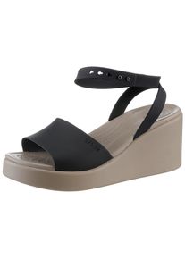 Crocs Damen Keilsandalette "Brooklyn Ankle Strap Wedge", Gr. 36, braun, Croslite, modisch, Schuhe, Plateausandale, Sandale in Bequemweite G (= weit)