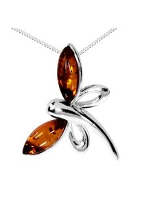 OSTSEE-SCHMUCK Damen Kette mit Anhänger "OSTSEE-SCHMUCK Kette mit Anhänger Gleiter-Schmetterling", 42cm, Silber 925 (Sterlingsilber), L: 40cm,