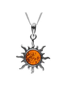 OSTSEE-SCHMUCK Damen Kette mit Anhänger "OSTSEE-SCHMUCK Kette mit Anhänger Sonne 20 mm", 42cm, Silber 925 (Sterlingsilber), L: 42cm, silber, Silber
