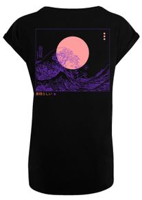 F4NT4STIC Damen T-Shirt "PLUS SIZE Kanagawa Welle", schwarz, casual, Gr. XXL, Obermaterial: 100% Baumwolle, Shirts, Print