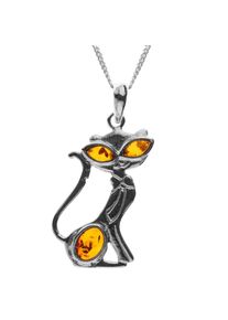 OSTSEE-SCHMUCK Damen Kette mit Anhänger "OSTSEE-SCHMUCK Kette mit Anhänger Katze Kette mit Anhänger Katze", 45cm, Silber 925 (Sterlingsilber), L: