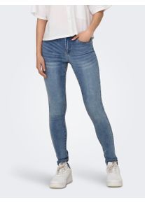 Only Damen Skinny-fit-Jeans "ONLWAUW MID SKINNY DNM GUABOX", blau, modisch, Gr. XL, unifarben, Denim/Jeans, Obermaterial: 64% Baumwolle, 31%