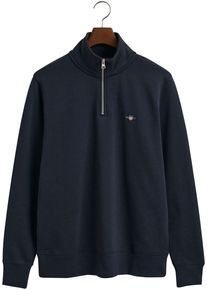 Gant Herren Sweatshirt "REG SHIELD HALF ZIP SWEAT", blau, casual, Gr. XXL, unifarben, Sweatware, Obermaterial: 87% Baumwolle, 13% Polyester,