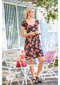Citywalk CITY WALK Damen Sandalette, Gr. 36, schwarz, Textil, unifarben, klassisch, Schuhe, Sommerschuh, Sandale, Keilabsatz, mit Gummizug