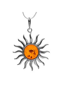 OSTSEE-SCHMUCK Damen Kette mit Anhänger "OSTSEE-SCHMUCK Kette mit Anhänger Sonne 31 mm", 42cm, Silber 925 (Sterlingsilber), L: 42cm, silber, Silber