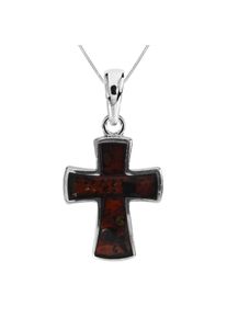 OSTSEE-SCHMUCK Damen Kette mit Anhänger "OSTSEE-SCHMUCK Kette mit Anhänger Kreuz 23 x 18 mm", 42cm, Silber 925 (Sterlingsilber), L: 42cm, silber,