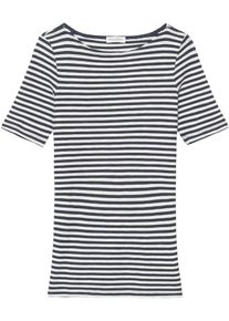 Marc O'Polo MARC O'POLO Damen T-Shirt, blau, Gr. M, gestreift, Obermaterial: 97% Baumwolle, 3% Elasthan, Shirts
