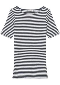 Marc O'Polo MARC O'POLO Damen T-Shirt, blau, Gr. M, gestreift, Obermaterial: 97% Baumwolle, 3% Elasthan, Shirts