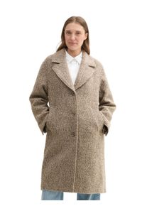 Tom Tailor Damen Kurzmantel, beige, casual, Gr. M, meliert, unifarben, Strick, Obermaterial: 70% Polyester, 30% Wolle. Futter: 100% Polyester,