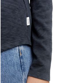 Marc O'Polo Damen Langarmshirt, blau, casual, Gr. S, MARC O'POLO DENIM, unifarben, Jersey, Obermaterial: 100% Baumwolle, Shirts, mit Rollkante am V-Ausschnitt