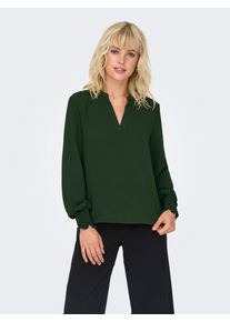 Only Damen Blusenshirt "ONLMETTE V-NECK LS SMOCK TOP NOOS WVN", bunt, modisch, Gr. XS, unifarben, Web, Obermaterial: 100% Polyester, Shirts
