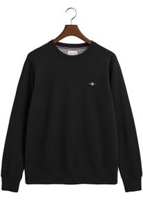 Gant Herren Sweatshirt "REG SHIELD C-NECK SWEAT", schwarz, casual, Gr. XXL, unifarben, Sweatware, Obermaterial: 87% Baumwolle, 13% Polyester,