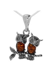 OSTSEE-SCHMUCK Damen Kette mit Anhänger "OSTSEE-SCHMUCK Kette mit Anhänger Eulenpaar", 42cm, Silber 925 (Sterlingsilber), L: 42cm, silber, Silber 925