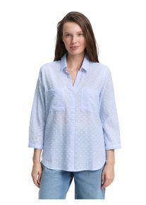 Tom Tailor Damen Hemdbluse, blau, casual, Gr. 46, gestreift, Obermaterial: 100% Baumwolle, Blusen, mit Taschen